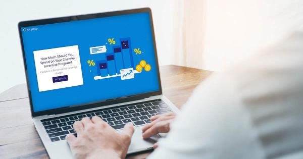 person calculating channel incentive budget on laptop